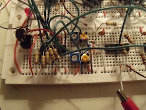 photo of electronics breadboard