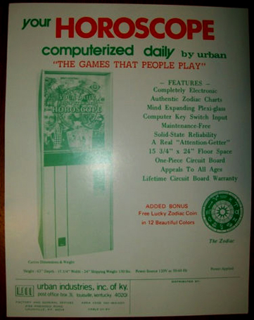 Flyer for horoscope arcade game