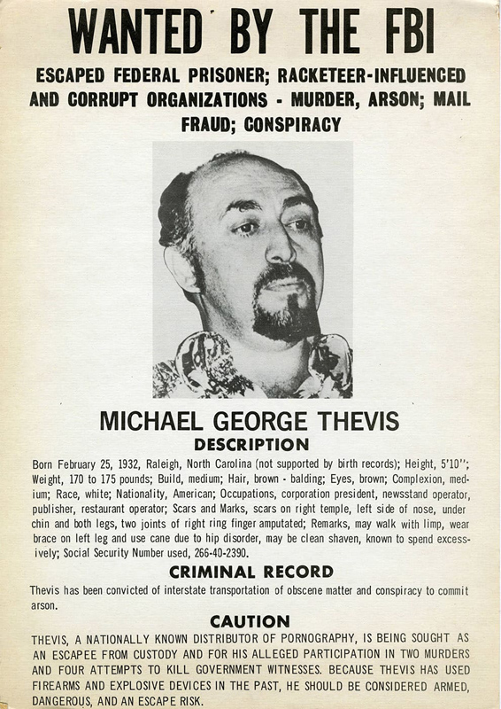 Wanted poster for Thevis